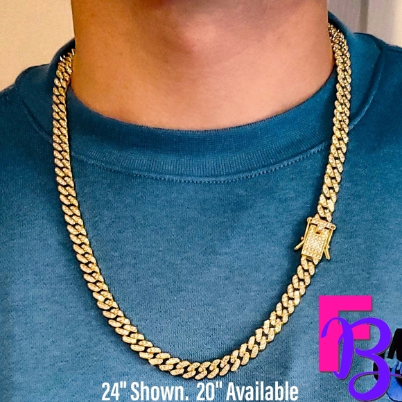 *NEW!* 8mm Iced Miami Cuban Chain - Picture 6 of 16